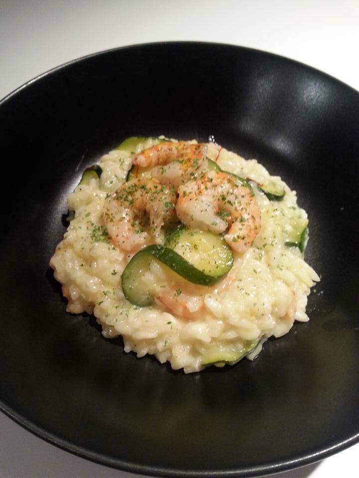 Risotto safran courgettes scampis, La cuisine de Laude Risotto safran courgettes scampis, La cuisine de Laude