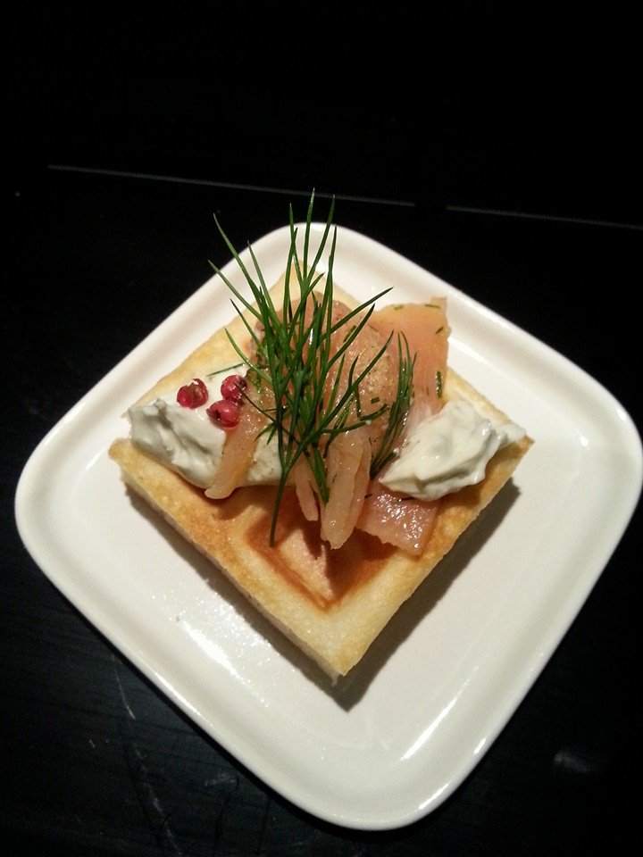 gaufres à la Ciney fromage frais et saumon2, La cuisine de Laude gaufres à la Ciney fromage frais et saumon2, La cuisine de Laude