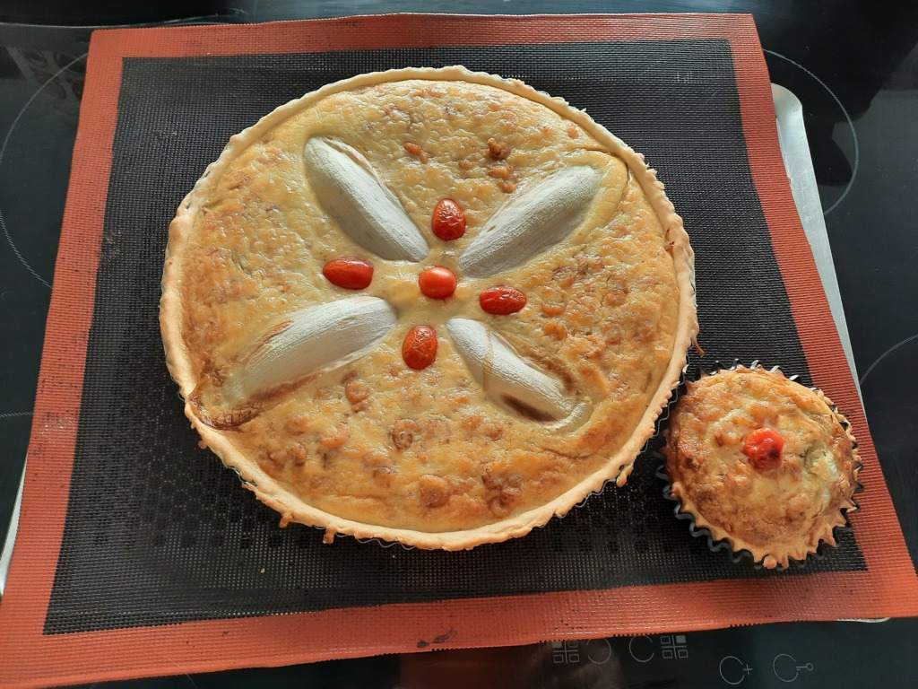 20210117 153959, La cuisine de Laude quiche; chicons; crevettes; pâte brisée;